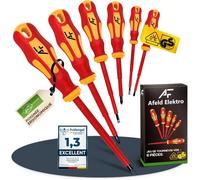Jeu de Tournevis Électricien VDE Isolé 1000V 6pc Magnétiques 3 Plat & 3 Cruciforme Acier S2 Haute Qualité Tournevis Aimanté