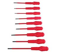 Jeu de Tournevis Isolés Magnétiques, Ensemble D'outils Ergonomique Rouge | Acier Chrome Vanadium et Pp, Haute Dureté, Usage Électricien, Réparation Maison, Sécurité Renforcée