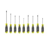 RYOBI - Jeu de 9 Tournevis Aimantés - RHSDS9PC - Complet PH/PZ/Plat, Précision et Force
