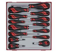 Jeu de tournevis mixtes TT2 tray Plat- PH- PZ 14 pièces Teng Tools TTD914N