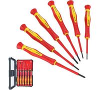 Jeu de tournevis pour électriciens 1000 V - Jeu de mini-embouts magnétiques avec coffret, lot de 6