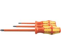 Jeu de tournevis Pozidriv Wera, avec manche Kraftform, entièrement isolés, 3 pièces