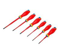 Jeu de Tournevis VDE 6 pcs - Pointe Extra Fine - Isolation Sécurisée et Précision, Acier, Zones Difficiles - D-Work