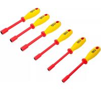 Jeu de Tournevis VDE à Douilles Six Pans 5,5-12 mm - 6 pcs - Isolation et Sécurité Électrique, Acier - D-Work