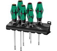 Wera Jeu de tournevis Kraftform Plus 334/6 Lasertip – 6 pièces fente 3/4/5,5/6,5 PH1/2 lame 6 pans