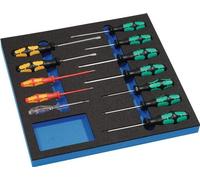 Lebenshilfe Gießen Wera Jeu de tournevis B.370xT.385xH.30mm 12 pièces, fente+PH+TX, testeur de tension Quantité:1