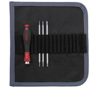 Jeu de tournevis Wiha System 4 + 3 embouts doubles + pochette enroulable