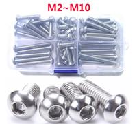 Jeu de vis à tête cylindrique à six pans creux, acier inoxydable 304, capuchon à six pans creux, 2,2 Allen, M2, M2.5, M3 figuré, M5, M6, M8, M10, A2 M2 320PCS