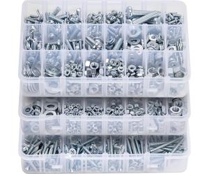 Jeu de vis et d'écrous - Coffret assortiment - 2250 pièces - Métrique et pouces (impérial) - Vis mécaniques et rondelles - M3/M4/M5/M6/M8 - Acier allié 4.8