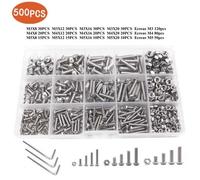 Jeu de Vis M3/M4/M5, 500pcs Vis et écrous hexagonale en Acier Inoxydable 304,Boulons pour Pièces Mécaniques