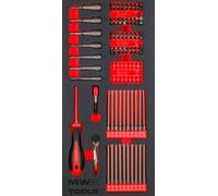 Jeu d'embouts Œ Torx- Plat- PH- PZ- ROB- Wing- HEX- Spline 94 pièces module en mousse pour servante d'atelier MW Tools MWBIT94