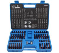 Jeu d'embouts combinés XZN Torx Allen - Multi-cannelure - Acier S2 - 54 pièces - Coffret plastique
