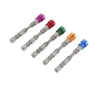 Jeu d'embouts de tournevis à tête transversale magnétique en acier S2 générique, 5 pièces, PH2 pour vis à cloisons sèches, tige de 1/4 de pouce (Multicolore)