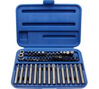 Jeu d'embouts de tournevis de force TORX T-PROFILE A DENTS DIVERS INTERNES-6-PANS 3/8+1/2 46-pièces