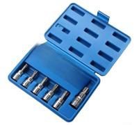Jeu d'embouts de tournevis Torx 13 pièces 1/4 3/8 1/2 Drive Hex Socket Tool Kit T8 à T60 Bleu