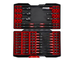 Jeu d'embouts de vissage à torsion STIER pour visseuse sans fil, 42 pièces, porte-embouts magnétique puissant, interchangeable, adaptateurs et clés à douille, coffret de transport de qualité
