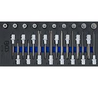 Jeu d'embouts profil T (pour Torx®), entraînement 1/2 26 pcs. 1/3 de tiroir