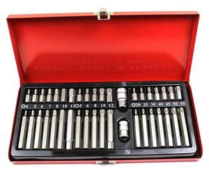 Jeu d'embouts Torx/à six pans creux/multidents - Jeu d'outils - 40 pièces - Résistant aux chocs/Impact - Embouts à six pans - Pour la réparation automobile
