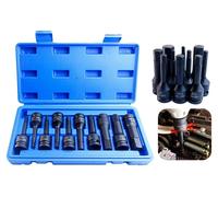 Jeu d'embouts Torx Impact, acier au chrome-vanadium, entraînement 1/2 pouce, compatible avec les tailles H5 à H19, conception pour usage avec hocs, étui de protection inclus
