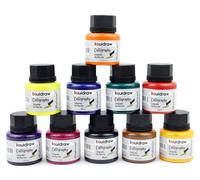 Jeu d'encres pour calligraphie, 10 couleurs, 35 ml par couleur, pour plume et pinceau