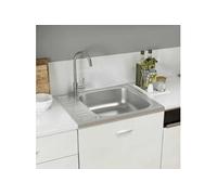 Jeu d'évier de cuisine et égouttoir argenté 500x600x155 mm inox 147230