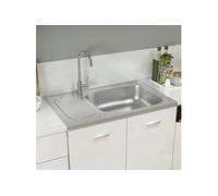 vidaXL Evier avec égouttoir Set argenté 800x500x155 mm acier inoxydable