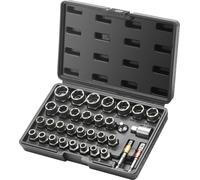 Jeu d'extracteurs de boulons, jeu de 29 outils pour retirer les boulons et écrous, de 6 mm à 10 mm, de 13/32 po à 3/4 po, jeu de douilles d'extraction en acier CR-MO avec coffret de rangement, pour re