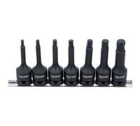 BGS Jeu d'extracteurs de vis 7004 – Carré 12,5 mm pour hexagones intérieurs 4–12 mm, 7 pièces