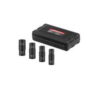 VEVOR Jeu de Douilles à Chocs pour Écrous de Roue 4PCs, Coffret de Douilles pour Écrous à Entraînement de 1/2 po 12,7 mm, Métriques et SAE, 6 Pans, 2 Embouts de Différentes Tailles Chacune, Réparation
