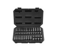 VEVOR Coffret Douilles à Chocs 1/4" 6,35 mm, SAE 3/16"-9/16" et Métrique 4-15 mm, Kit pour Clé à Cliquet 48PCs, en Acier Allié Cr-Mo, 6 Pans, Étiquettes de Taille Transparentes, pour Entretien Auto