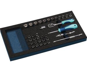 Jeu d'outils 36 pièces, module 1/3, clés à douille