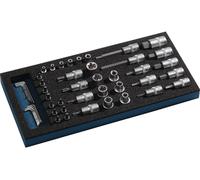 Jeu d'outils 46 pièces, module 1/3, clés à douille