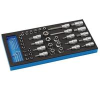 Jeu d'outils 46 pièces, module 1/3, clés à douille