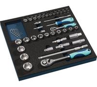 Jeu d'outils 55 pièces, module 2/3, clés à douille