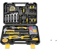 Jeu d'outils à main pour la maison, 88 pièces, outils combinés, acier Cr-V forgé, manche souple, résistant à la rouille