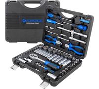 Jeu d'outils, clés à vis, cliquets, douilles, 69 pièces, coffret