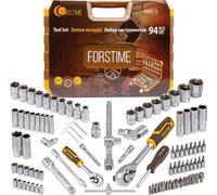 Jeu d'outils, clés, douilles, embouts, coffret à outils, 94 pièces
