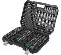 Jeu d'outils de mécanique, 216 pièces, acier au chrome vanadium, coffret moulé durable, compatibilité avec la réparation automobile, repères d'identification simples