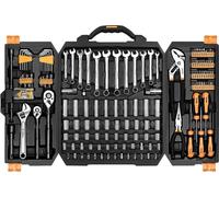 Jeu d'outils de mécanique, acier au chrome-vanadium, 192 pièces, coffret de rangement en forme de bulle, type combiné, 14,96" x 3,93" x 17