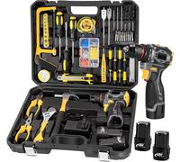 Jeu d'outils de perçage, 120 pièces, moteur sans balai, Avec 2XBattery
