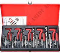 Jeu d'outils de réparation de filetage, 131 pièces, inserts M5 à M12, Boîtier métallique très résistant, Idéal pour l'utilisation automobile, Contient un foret hélicoïdal