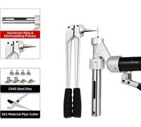 Jeu d'outils de sertissage, plage de sertissage 16-32 mm, plage d'extension 16-32 mm, capacité du vérin hydraulique 70 ml, pression 3 tonnes, longueur de poignée flexible 17 cm