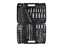 Jeu d'outils mécaniques en acier 216 pièces, jeux de clés à douille 1/4 "3/8" 1/2 "avec cliquet 24 dents Jeu d'adaptateurs douilles