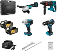 Jeu d'outils, moteur sans balais, fonctions 4 en 1, 2 piles