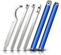 Jeu d'outils pour tourneur sur bois - Set A - 6-en-1 - Pour tour à bois - Rougher, Finisher & outil de creusage en col de cygne - Tranchants en carbure - Poignée en alliage d'aluminium - Bleu