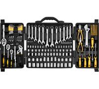 Jeu d'outils SucceBuy pour mécaniciens, 207 pièces, avec douilles de 1/4 pouce, 3/8 pouce et 1/2 pouce, normes SAE et métriques