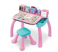 VTech – Bureau enfant Magi Bureau 6 en 1 interactif et musical – Table/chevalet/tableau noir – Rose