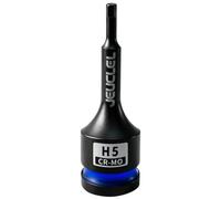 JEUCLEL Embout de douille à choc hexagonal de 5 mm, douille à choc H5 de 1/2 pouce, adaptateur de tournevis hexagonal en acier Cr-Mo pour clés à cliquet électriques et vis de fixation