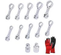 JEUCLEL Lot de 12 adaptateurs de couple métrique, adaptateur de clé à 12 | Couple durable, adaptateur d'embout, acier Cr-V, compartiment moteur, frein, suspension, accès serré