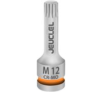JEUCLEL M12 Triple douille carrée cannelée à impact, 12 mm métrique 1/2", triple douille carrée en acier Cr-Mo, adaptateur de douille pour tournevis à percussion ou à cliquet
